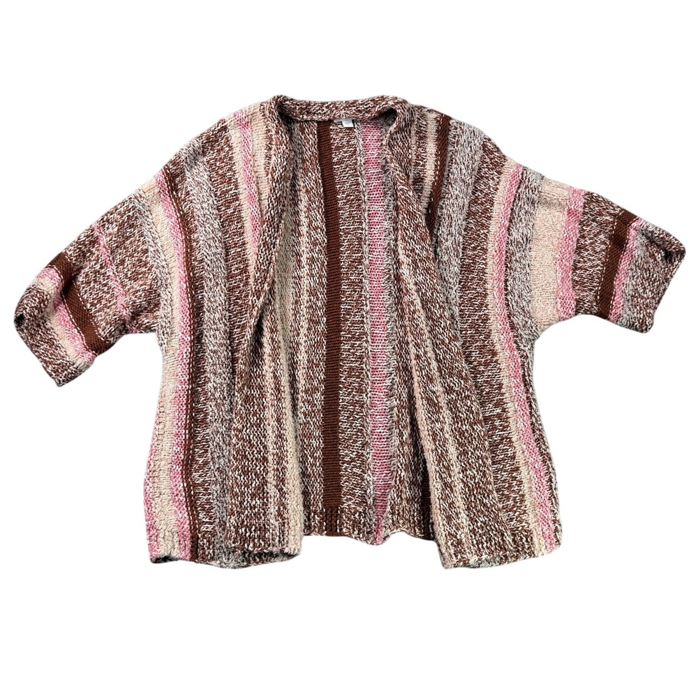 J Jill Sweater Womens‎ L Chunky Knit Open Front Dolman Sleeve Multicolor Casual
